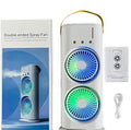 Portable Double-Ended Spray Fan with Mist Cooling, USB Rechargeable Mini Air fan with