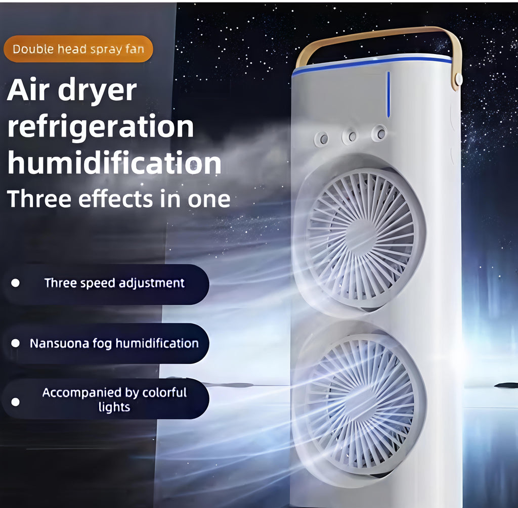 Portable Double-Ended Spray Fan with Mist Cooling, USB Rechargeable Mini Air fan with