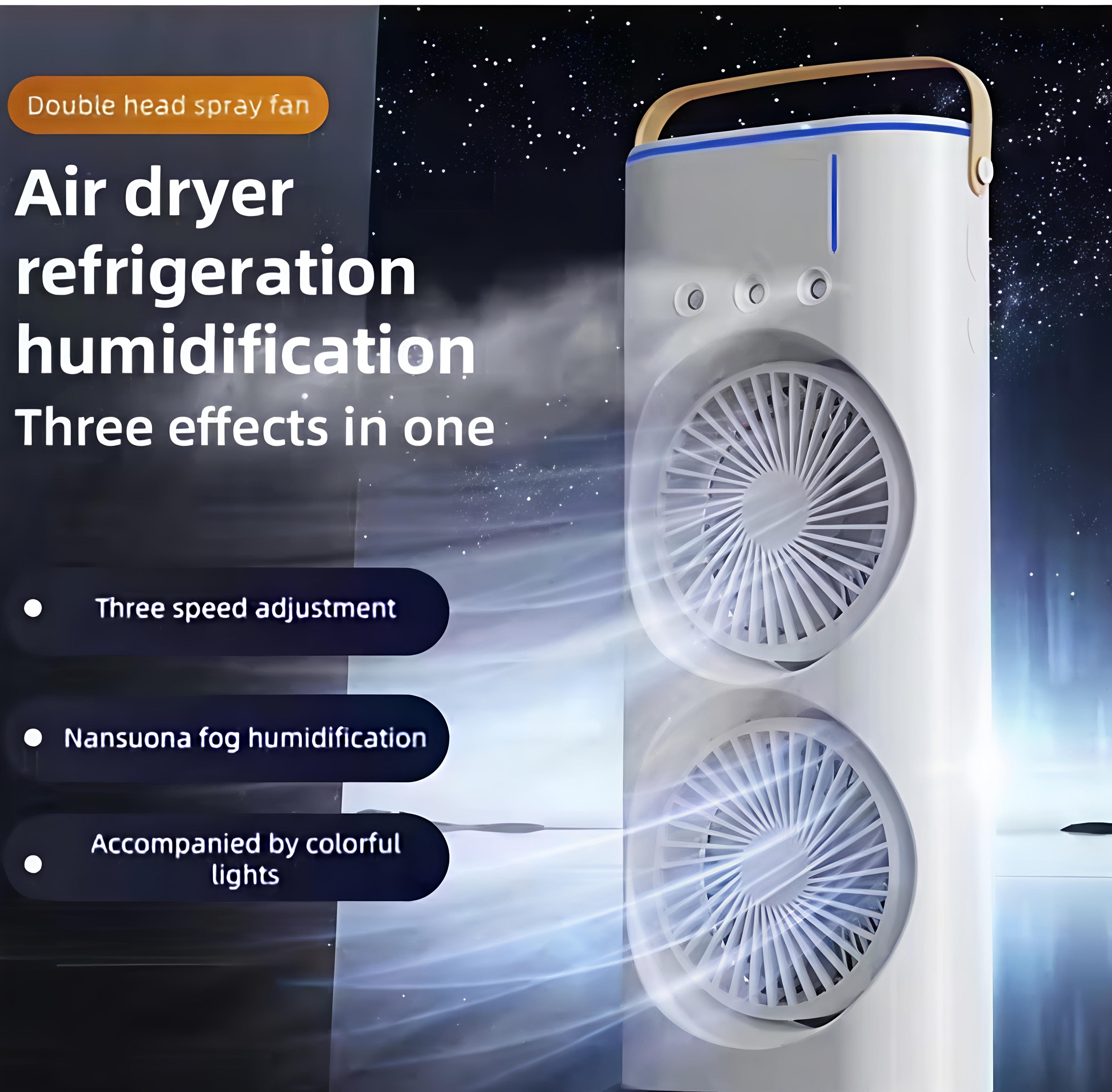 Portable Double-Ended Spray Fan with Mist Cooling, USB Rechargeable Mini Air fan with