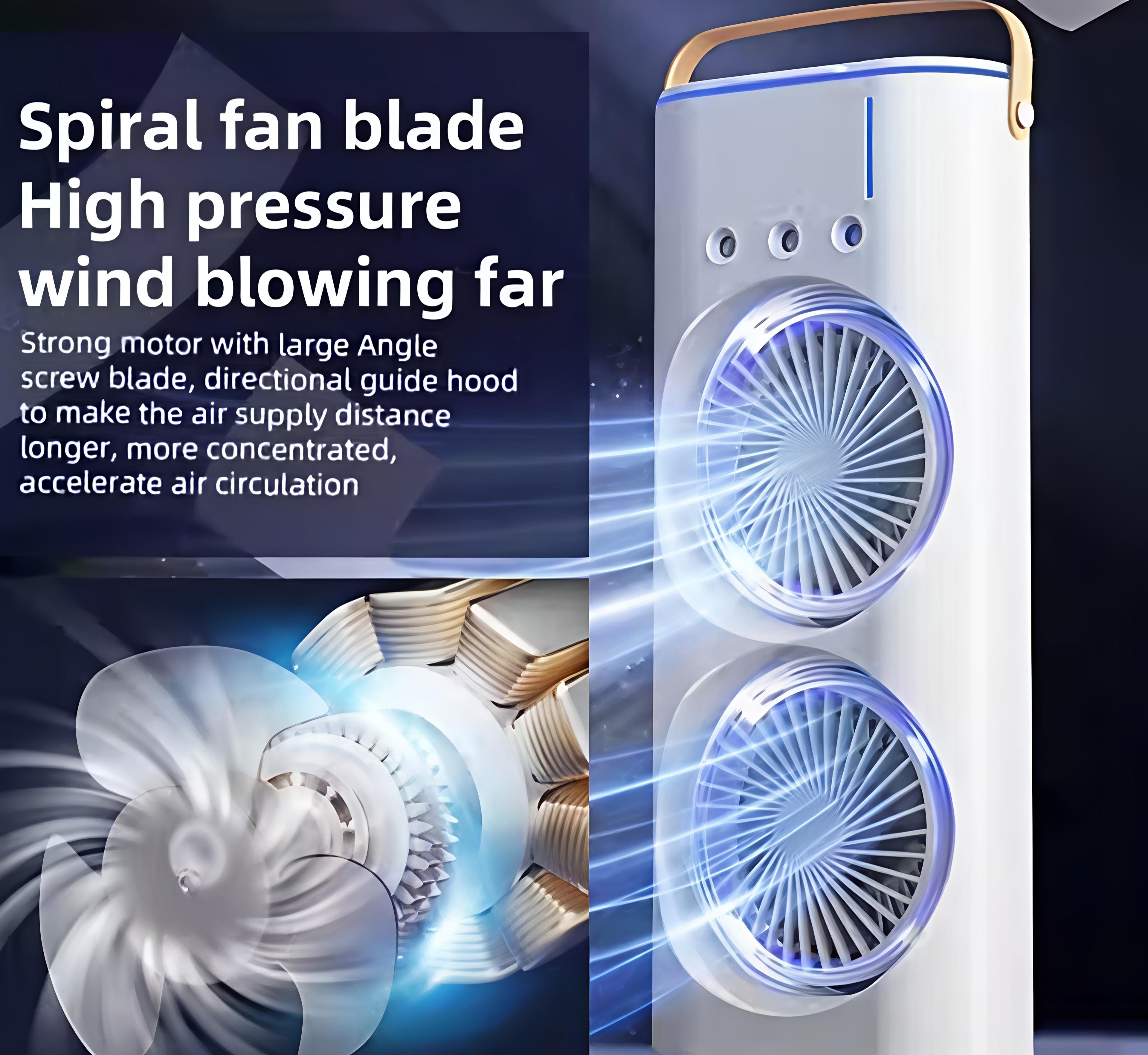Portable Double-Ended Spray Fan with Mist Cooling, USB Rechargeable Mini Air fan with