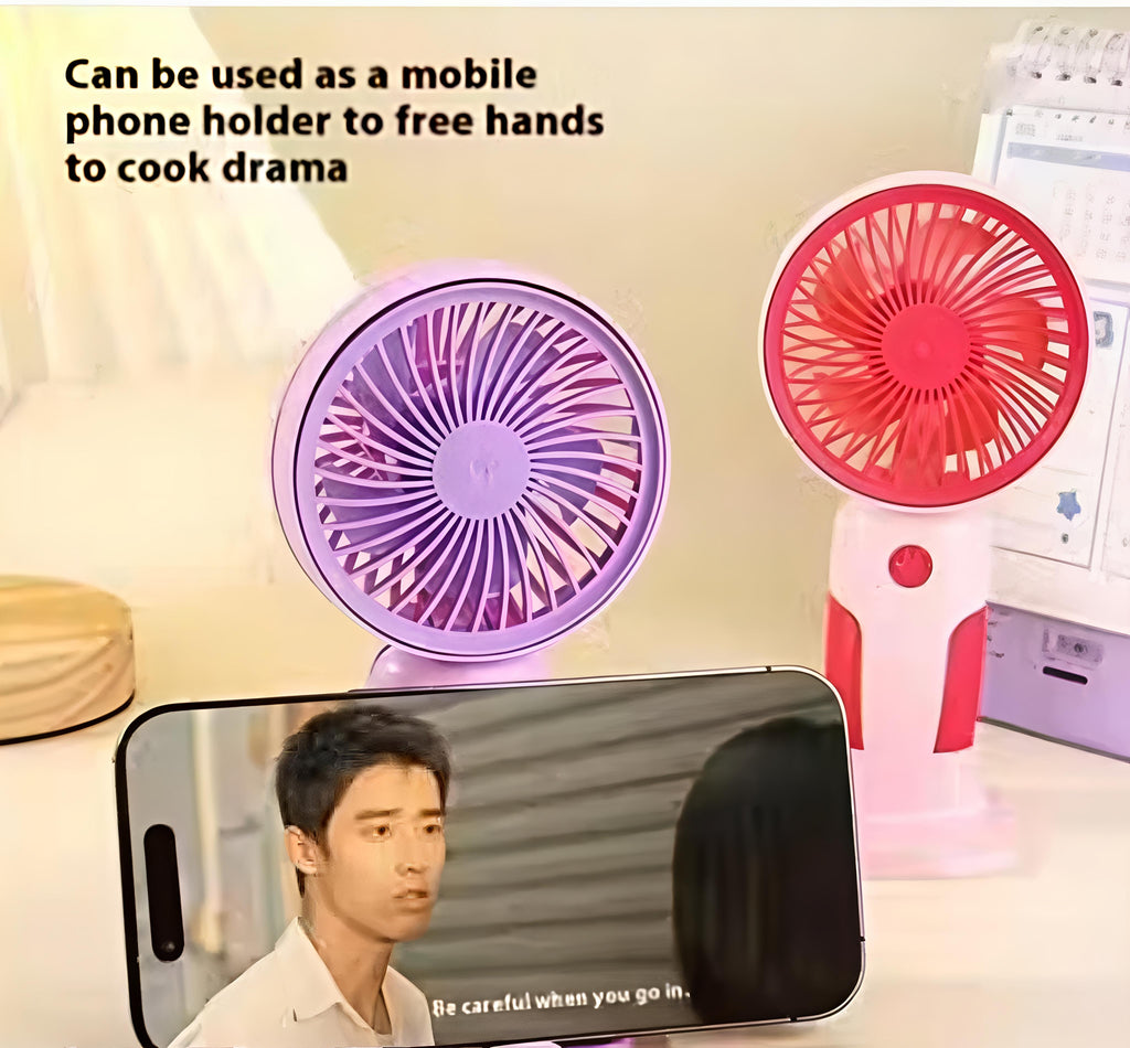 Mukti Ampare USB Rechargeable Mini Hand Fan with 3 Speed Mode | Pack