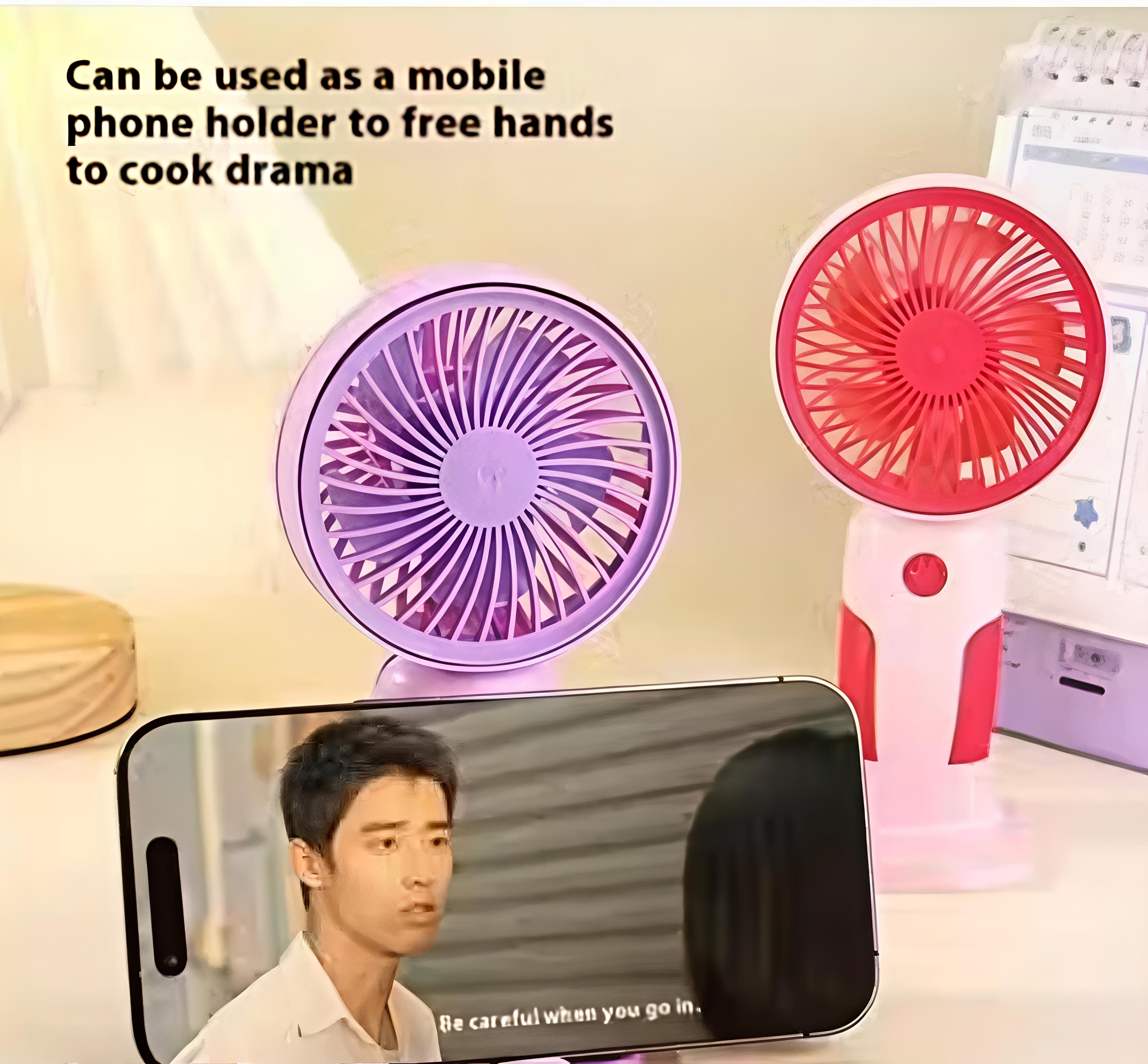 Mukti Ampare USB Rechargeable Mini Hand Fan with 3 Speed Mode | Pack
